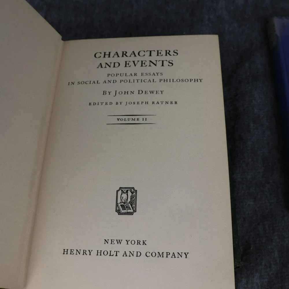 Vintage Characters And Events & Liberalism And Social Action Dewey 3 HC Set USA